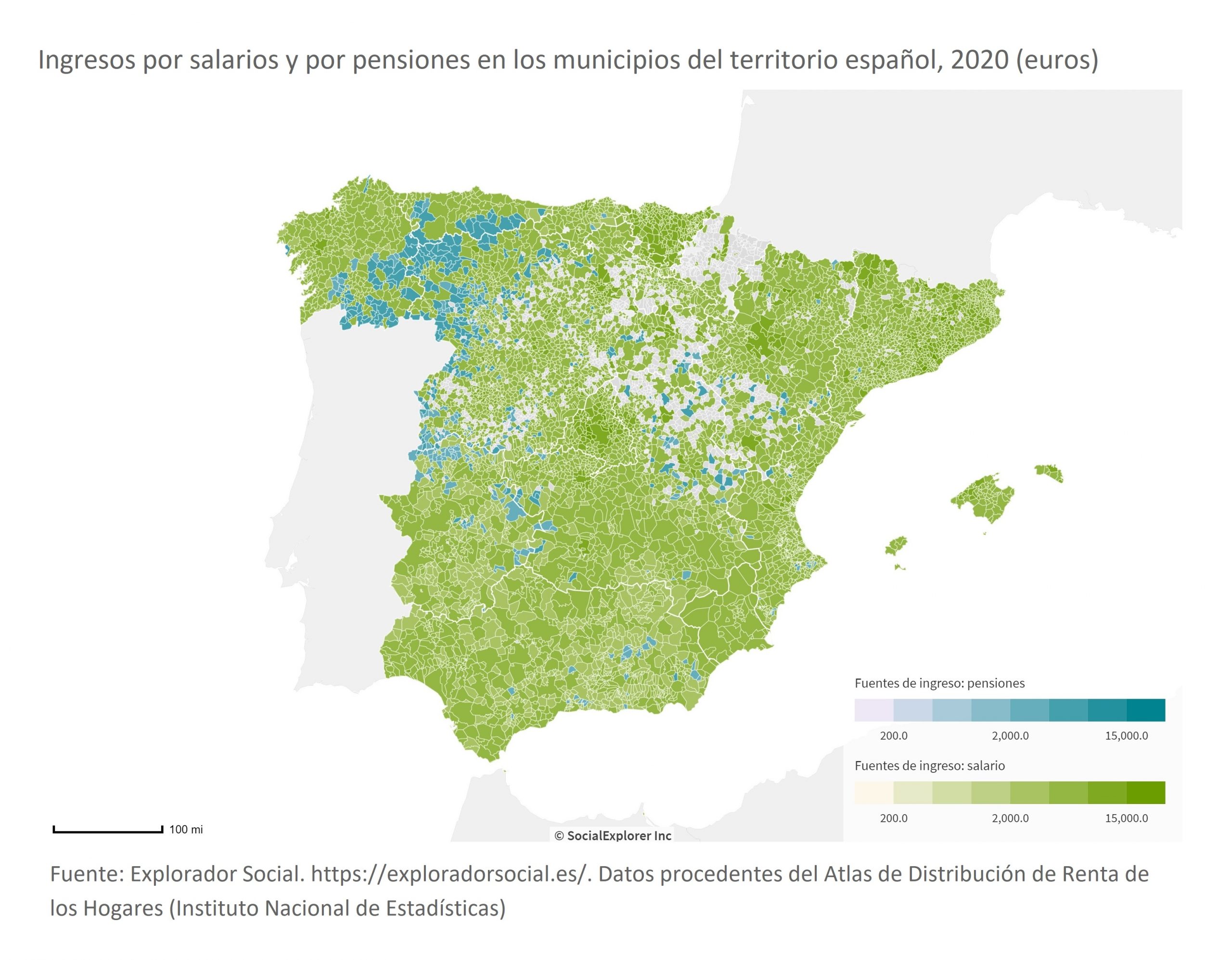 ¡Ojo al Dato! ¿En qué municipios de España los ingresos por pensiones superan a los ingresos por salarios?
